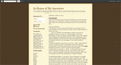 Desktop Screenshot of inhonorofmyancestors.blogspot.com