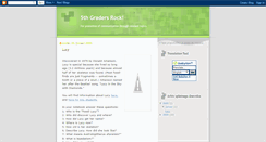 Desktop Screenshot of 5thgraders-rock.blogspot.com