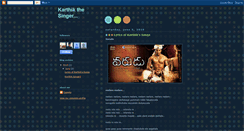 Desktop Screenshot of karthiksinger.blogspot.com