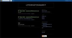 Desktop Screenshot of lifeswhatyoumakeit.blogspot.com