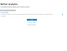 Tablet Screenshot of betfair-analytics.blogspot.com
