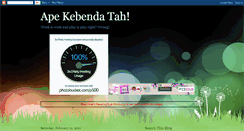 Desktop Screenshot of apekebendatah.blogspot.com