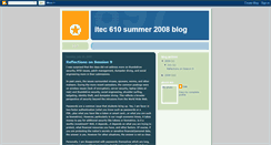 Desktop Screenshot of itec610summer08.blogspot.com