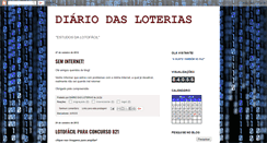 Desktop Screenshot of diariodasloterias.blogspot.com