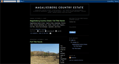 Desktop Screenshot of magaliesbergcountryestate.blogspot.com