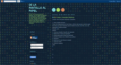 Desktop Screenshot of delapantallaalpapel.blogspot.com
