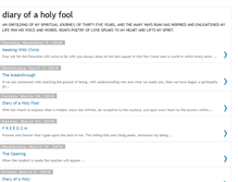 Tablet Screenshot of diaryofaholyfool.blogspot.com