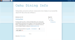 Desktop Screenshot of oahudininginfo.blogspot.com