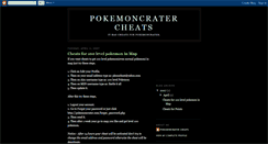 Desktop Screenshot of pokemoncrater-cheats.blogspot.com