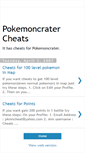 Mobile Screenshot of pokemoncrater-cheats.blogspot.com