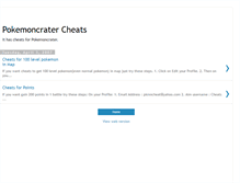 Tablet Screenshot of pokemoncrater-cheats.blogspot.com