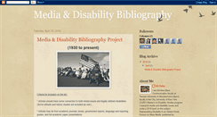 Desktop Screenshot of media-disability-bibliography.blogspot.com