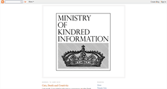 Desktop Screenshot of ministryofkindredinformation.blogspot.com