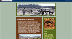 Desktop Screenshot of highpeakalpacas.blogspot.com