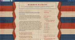Desktop Screenshot of mormon-patriot.blogspot.com