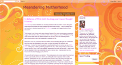 Desktop Screenshot of meanderingmotherhood.blogspot.com