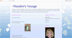 Desktop Screenshot of maydensvoyage.blogspot.com