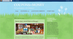 Desktop Screenshot of couponsequalmoney.blogspot.com