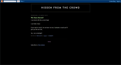 Desktop Screenshot of hidinginthecrowd.blogspot.com
