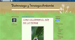 Desktop Screenshot of biotecnologiaytecnologiaambiental.blogspot.com