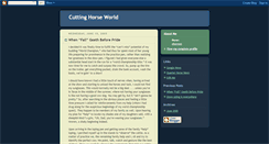 Desktop Screenshot of cuttinghorseworld.blogspot.com