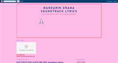 Desktop Screenshot of mandarindramasoundtrack.blogspot.com
