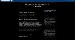 Desktop Screenshot of mylearningcommunityenglish.blogspot.com