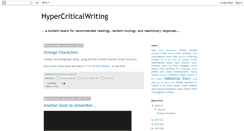Desktop Screenshot of hypercriticalwriting.blogspot.com