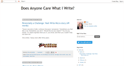 Desktop Screenshot of doesanyonecarewhatiwrite.blogspot.com