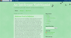 Desktop Screenshot of anintolerantnutritionist.blogspot.com