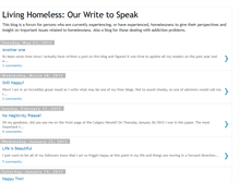 Tablet Screenshot of livinghomelessourwritetospeak.blogspot.com