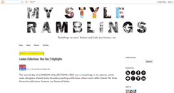 Desktop Screenshot of mystyleramblings.blogspot.com