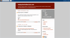 Desktop Screenshot of malaysianindianclub.blogspot.com