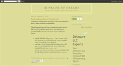 Desktop Screenshot of inpraiseofdreams.blogspot.com