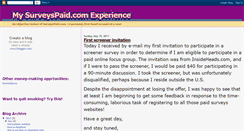 Desktop Screenshot of mysurveyspaidexperience.blogspot.com