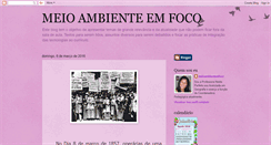 Desktop Screenshot of meioambientemfoco-meioambienteemfoco.blogspot.com