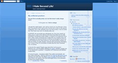 Desktop Screenshot of ihatesecondlife.blogspot.com