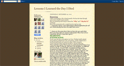 Desktop Screenshot of lessonsilearnedthedayidied.blogspot.com