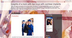 Desktop Screenshot of insightsofamomwithtwoimplantedboys.blogspot.com
