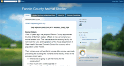 Desktop Screenshot of fannincountyanimalshelter.blogspot.com