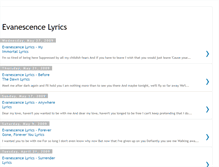 Tablet Screenshot of evanescence-lyricss.blogspot.com