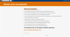 Desktop Screenshot of dissesandcomebacks.blogspot.com