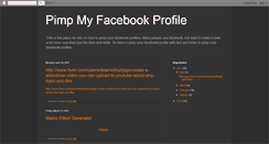 Desktop Screenshot of pimpmyfacebookprofile.blogspot.com