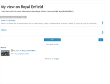 Tablet Screenshot of myviewonroyalenfield.blogspot.com
