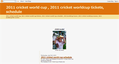 Desktop Screenshot of 2011cricketworldcuptickets.blogspot.com