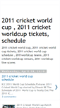 Mobile Screenshot of 2011cricketworldcuptickets.blogspot.com