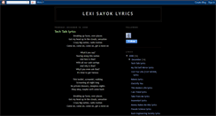 Desktop Screenshot of lexisayoklyrics.blogspot.com