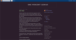 Desktop Screenshot of onepercentgenius.blogspot.com