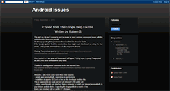 Desktop Screenshot of androidissues.blogspot.com