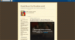 Desktop Screenshot of frankmooreforpresident08.blogspot.com